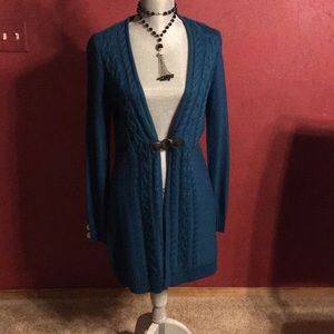 Calvin Klein teal blue cardigan sweater Size M